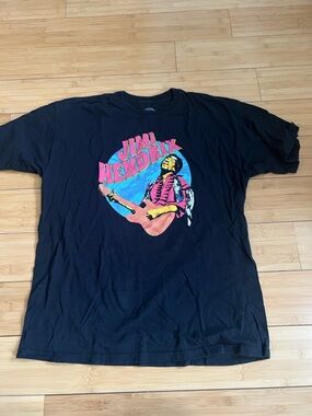 Jimi Hendrix Men's Black and Pink T-shirt 100% Cotton XL